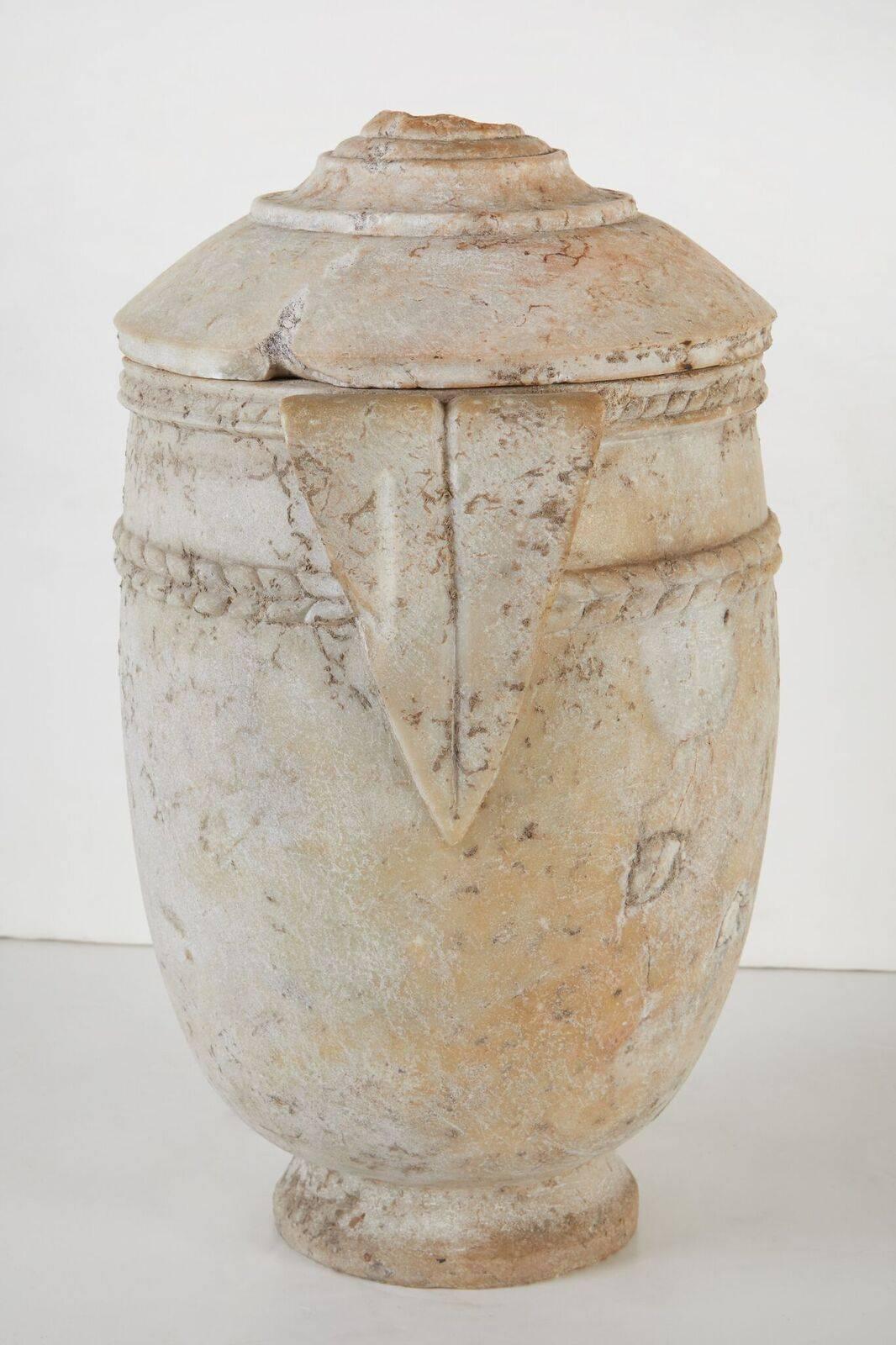 Classical Roman Beautiful, Ancient, Lidded Roman Urn