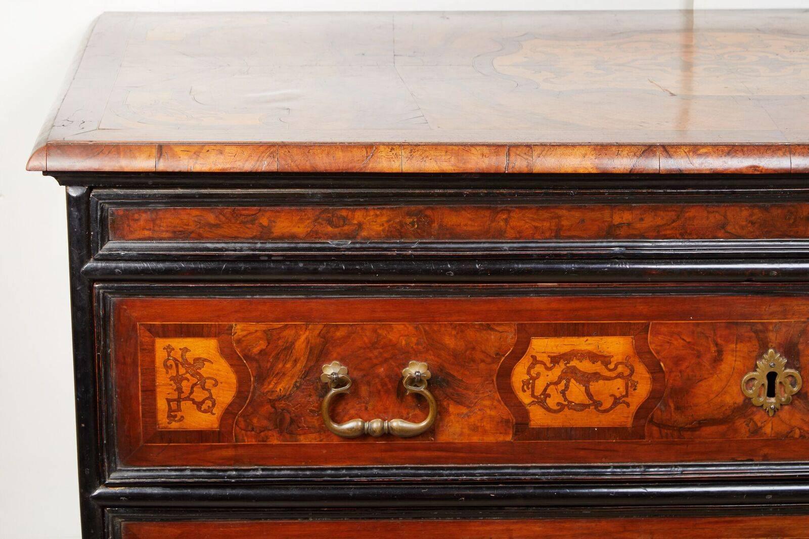 Carved Fabulous, Orientalist, Inlaid Lombardi Commode, circa 1830 For Sale