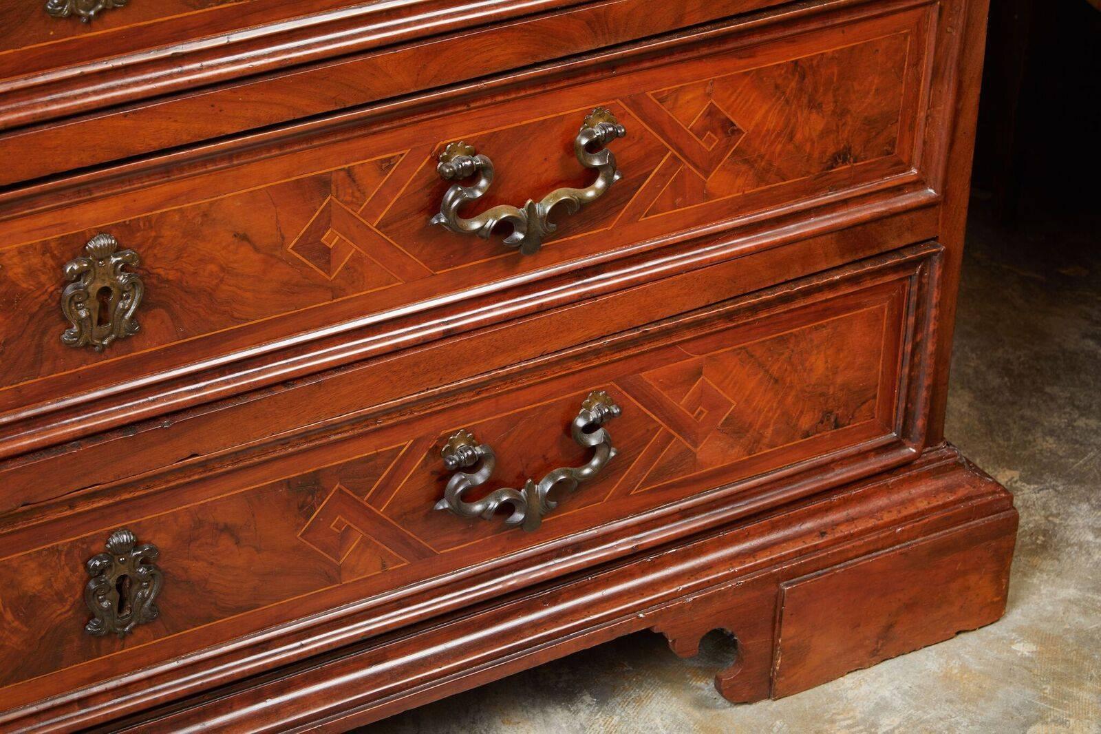 Pearwood 19th Century Grand, Florentine Commode with Geometric Inlay For Sale