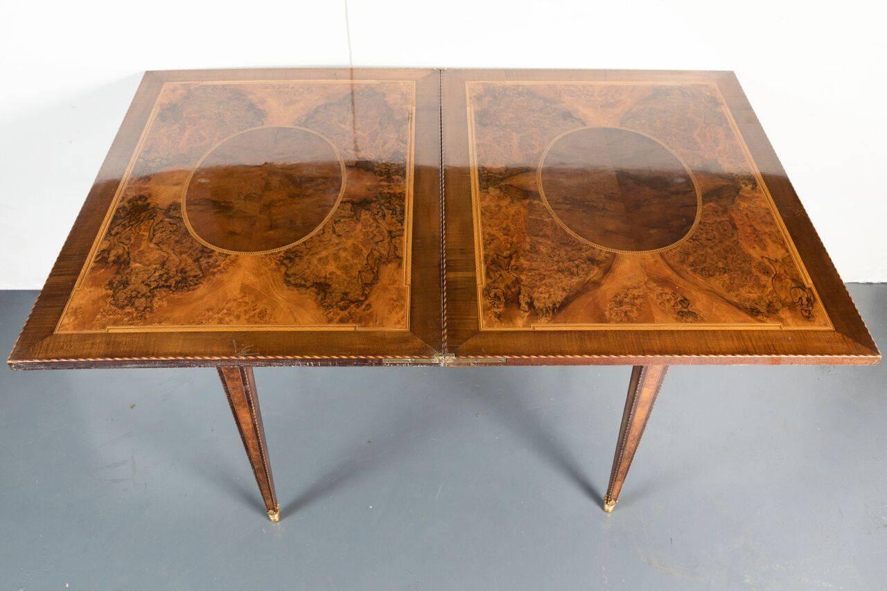 Late 19th Century 19th Century, Veneered, Tapered Leg Games Table