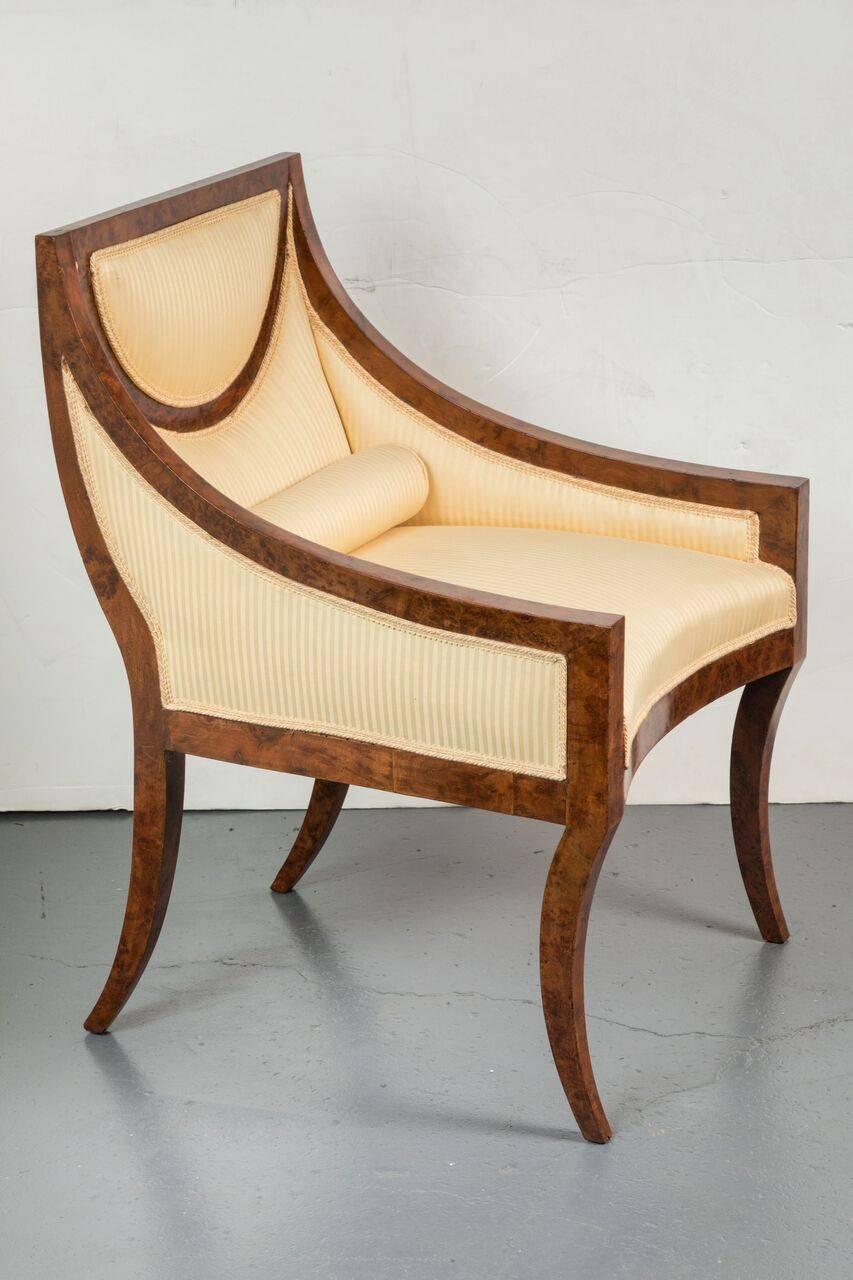 Wood Graceful, Italian, Art Deco Period Chairs For Sale