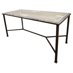 Used Scagliola Marble-Top Table on a Contemporary Base