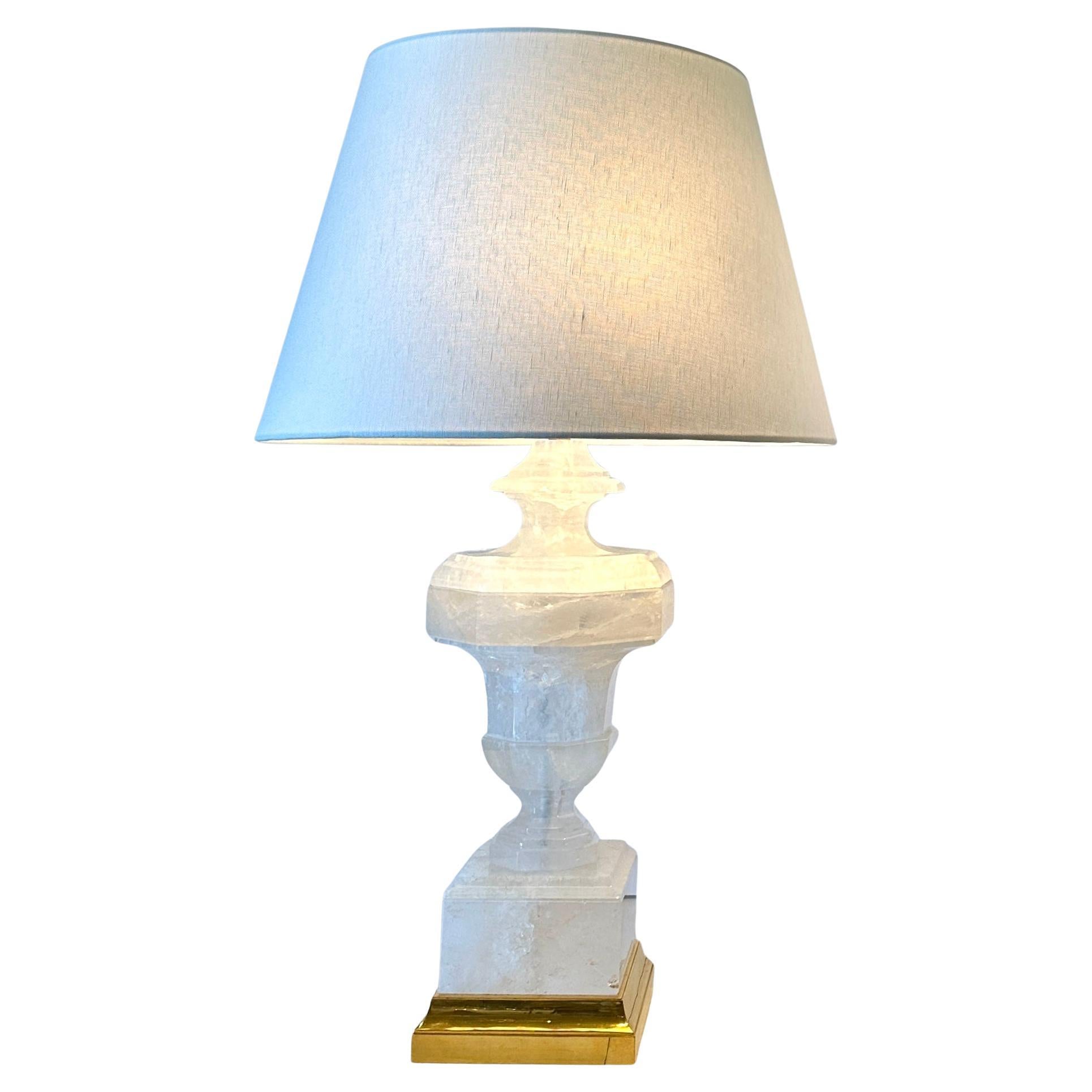 American Solid, Rock Crystal Lamp For Sale