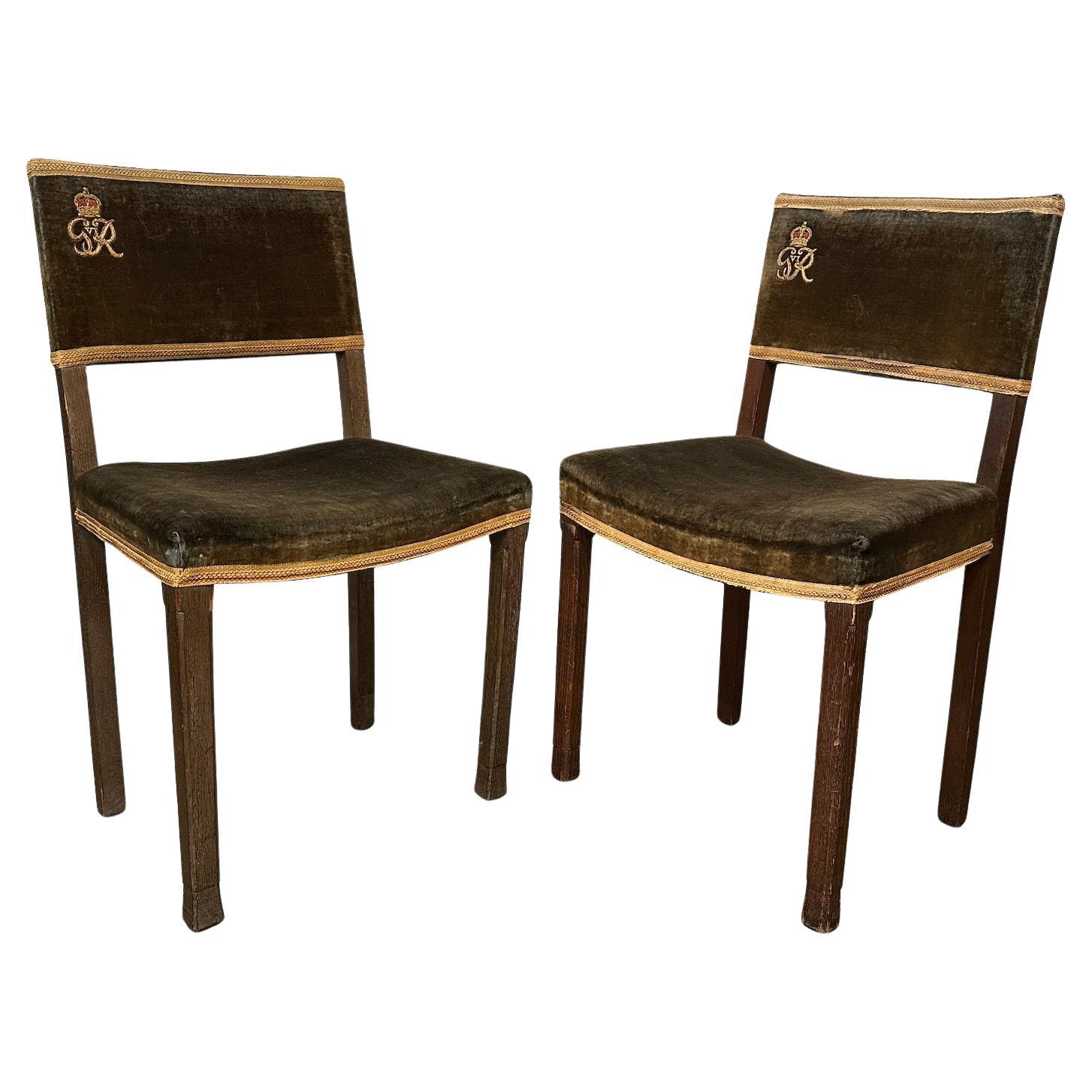 Pair of 1937 George VI Coronation Chairs