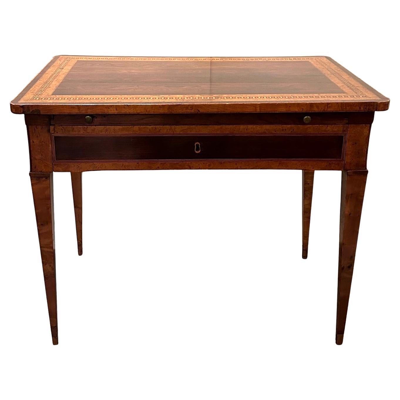 Italian Writing Table with Sliding Top and Pull Out Desk Top