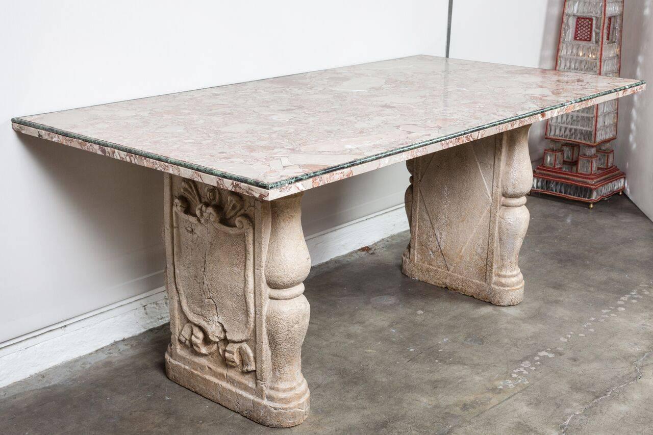 Italian Turn-of-the-Century, Inlaid Marble Table with Excellent Provenance