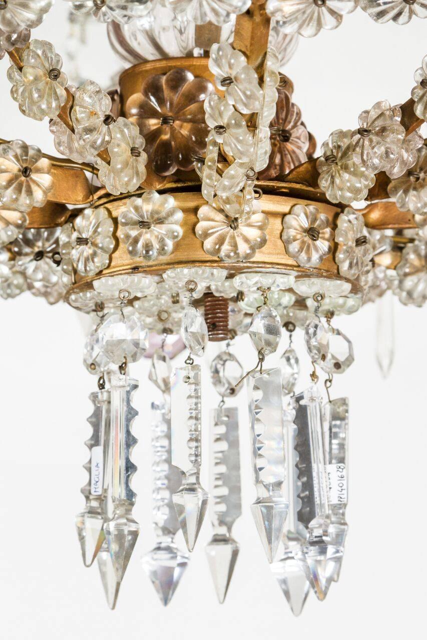 1900s, Cut Crystal, Sicilian Chandelier In Excellent Condition For Sale In Newport Beach, CA