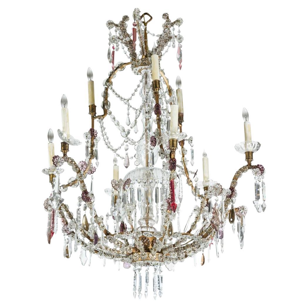 1900, Cristallo tagliato, Lampadario siciliano