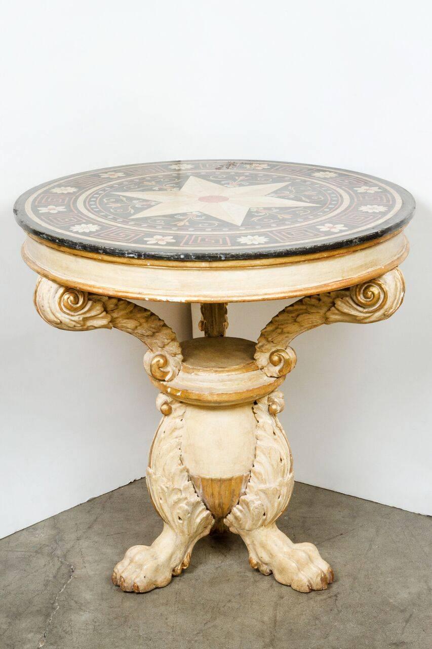 Marble-Top Occasional Table, circa 1900 In Good Condition For Sale In Newport Beach, CA