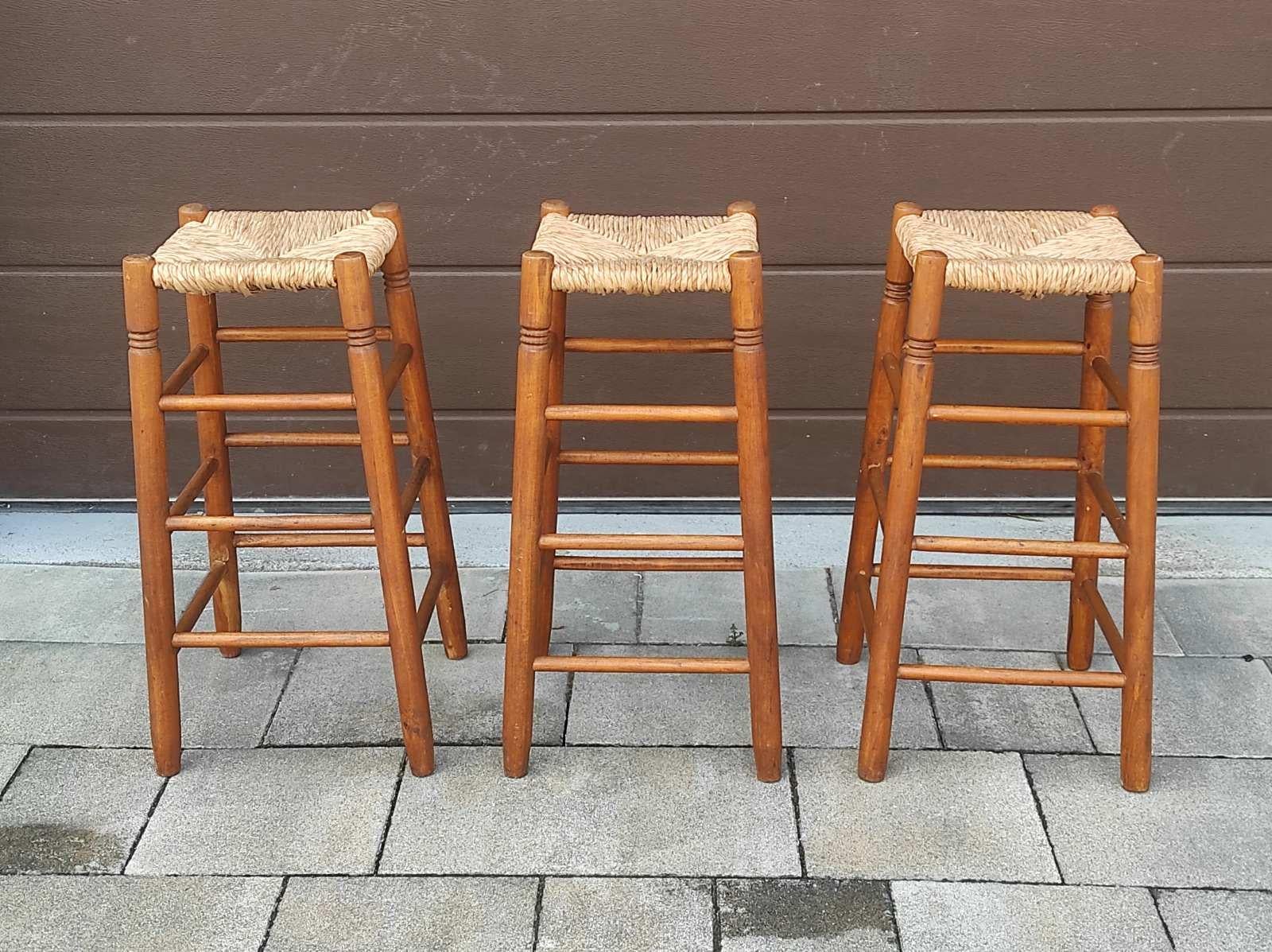 French Set Of Three Charlotte Perriand Style Bar Stools France 1960s For Sale