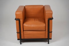 Vintage Leathet Le Corbusier LC2 Longue Chair Italy 1980s