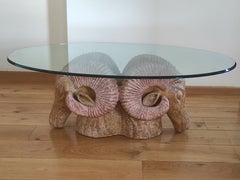 Ceramic Horn Heads Coffee Table Italy 1970s
