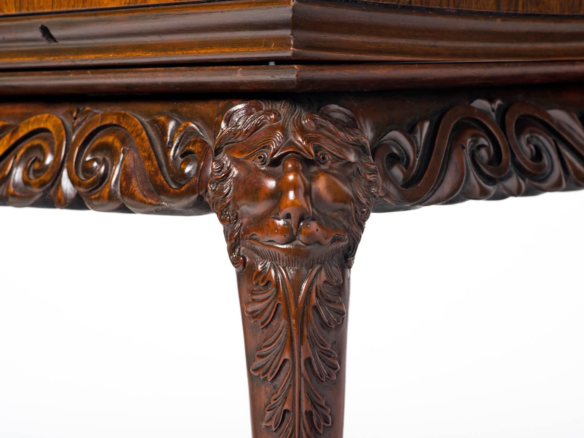Unusual Irish Regency Elm, Rosewood and Satinwood Games Table In Excellent Condition For Sale In New York, NY