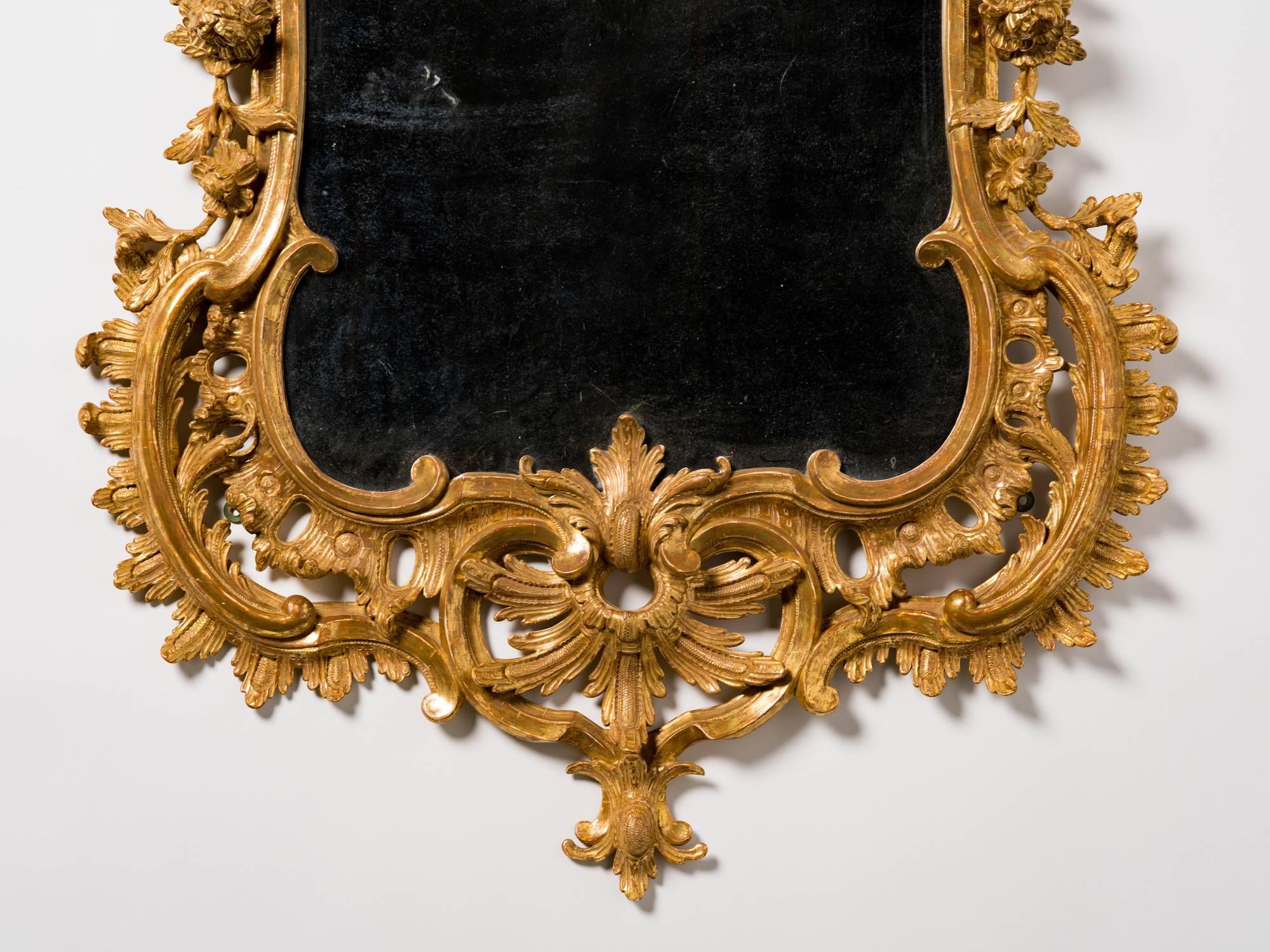 George II Giltwood Mirror For Sale 1