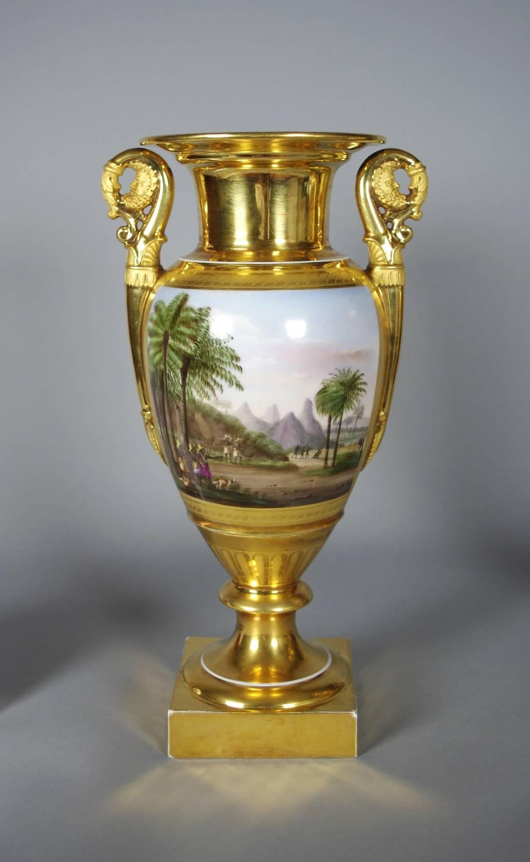 French Fine Pair of Old Paris Porcelain Vases