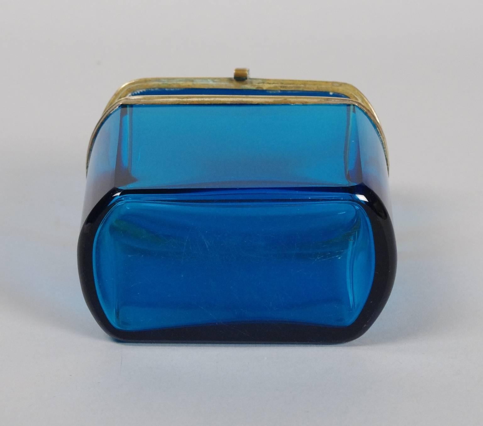 French Blue Glass Dresser Box 1
