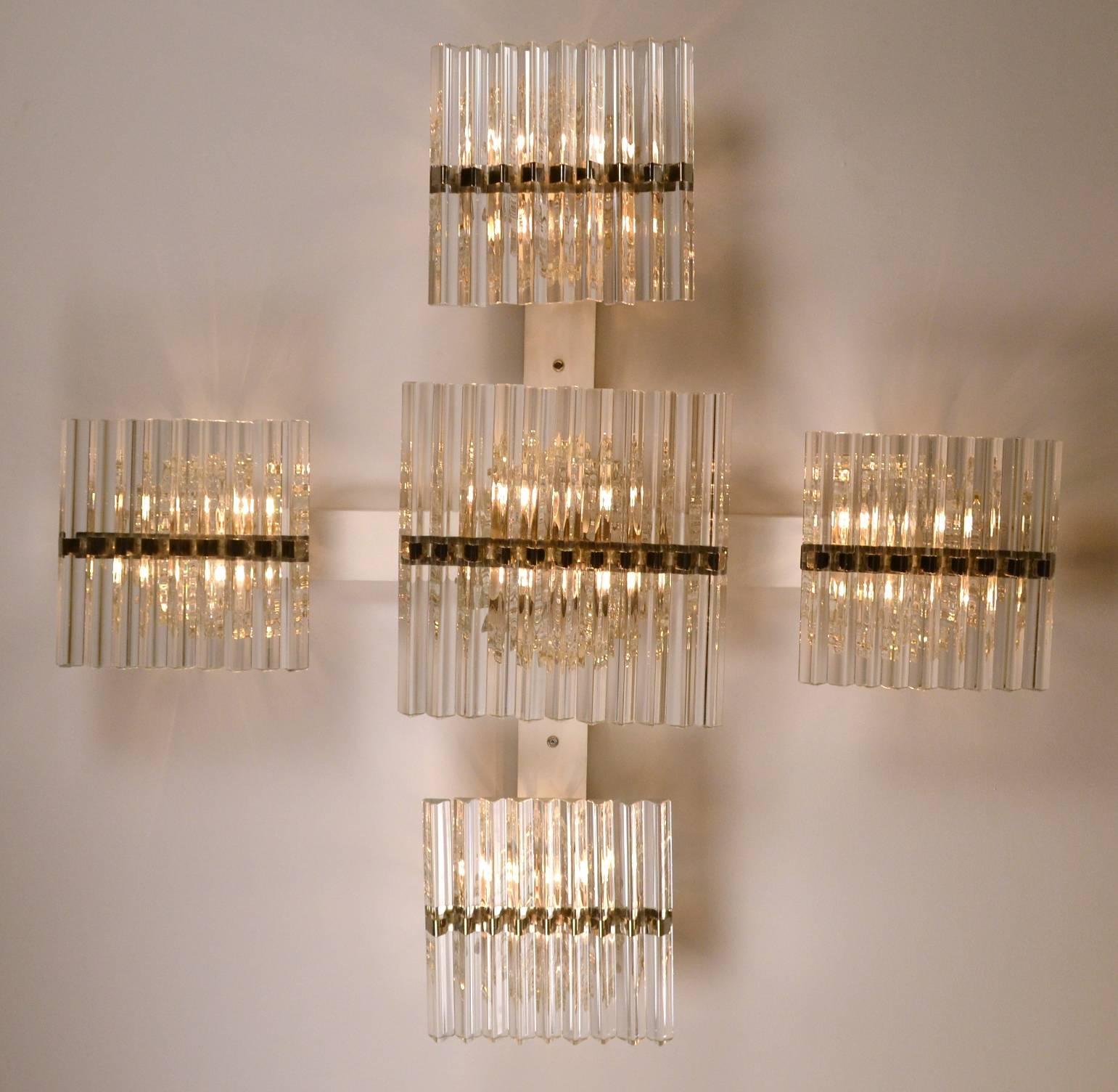 Mid-Century Modern Five Murano Glass Light Fixtures