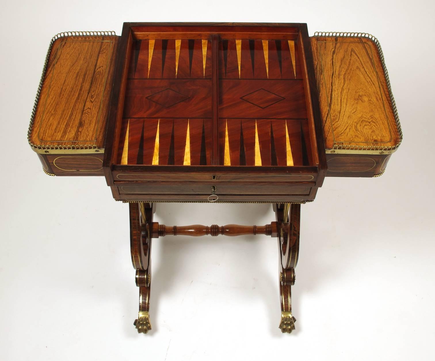 19th Century Fine Regency Rosewood Games or Work Table