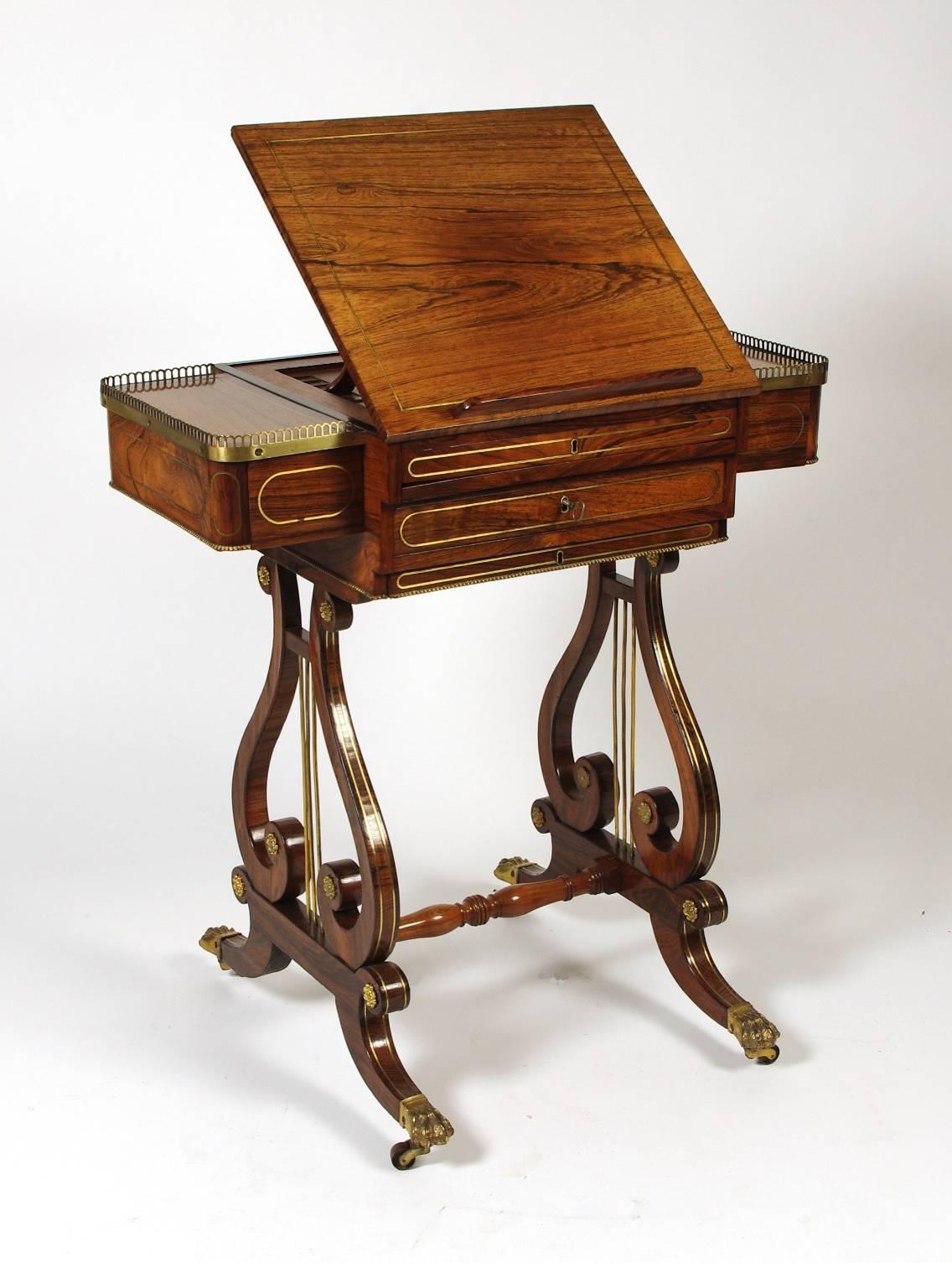 English Fine Regency Rosewood Games or Work Table
