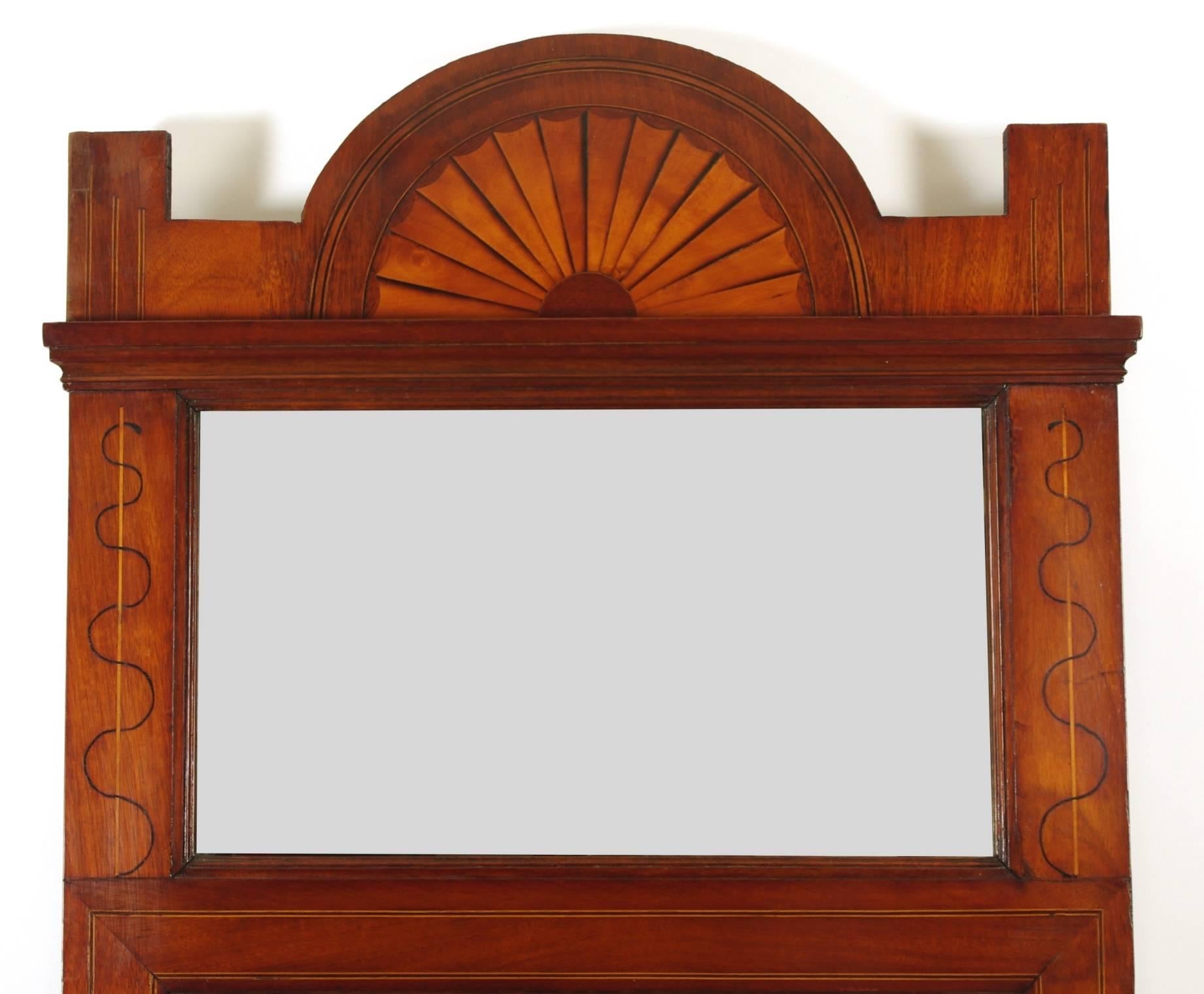 German Biedermeier Mahogany Pier Mirror