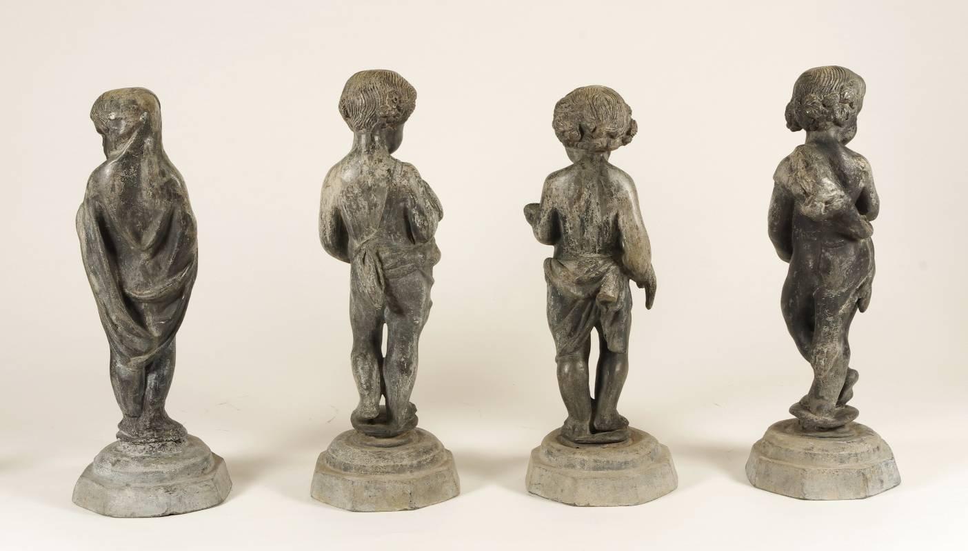 Early 20th Century Lead Statues Depicting 