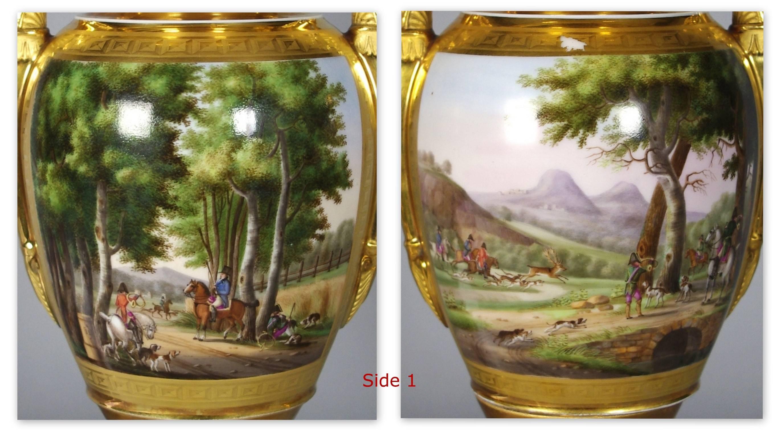 Fine Pair of Old Paris Porcelain Vases 1