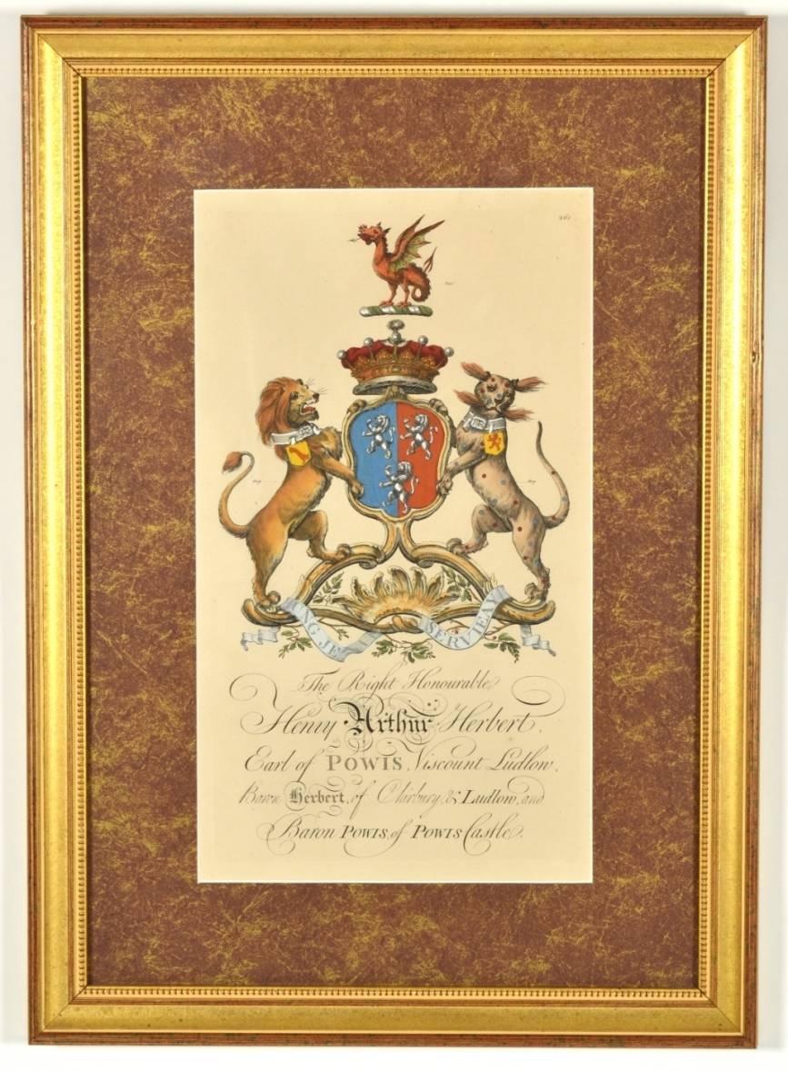 Set of four armorial engravings, from 