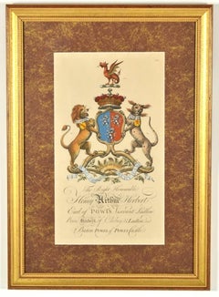 Set of Four Hand Colored Armorial Engravings, circa 1764