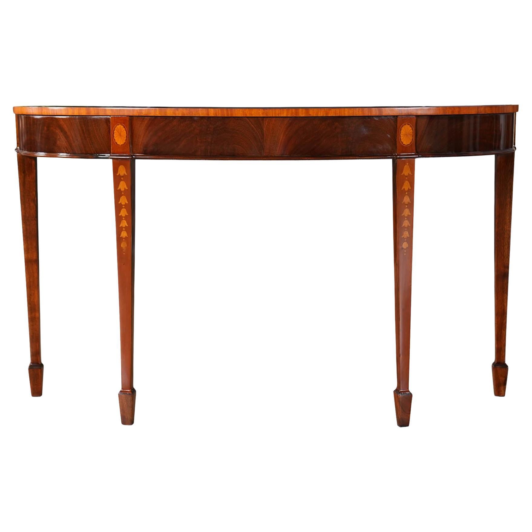 Console en acajou marqueté