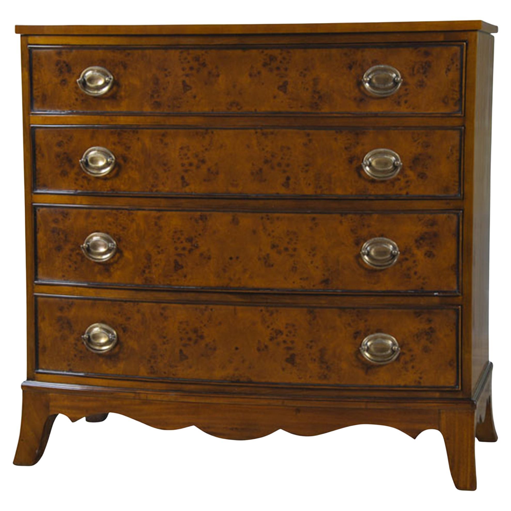 Bow Front Burled Chest