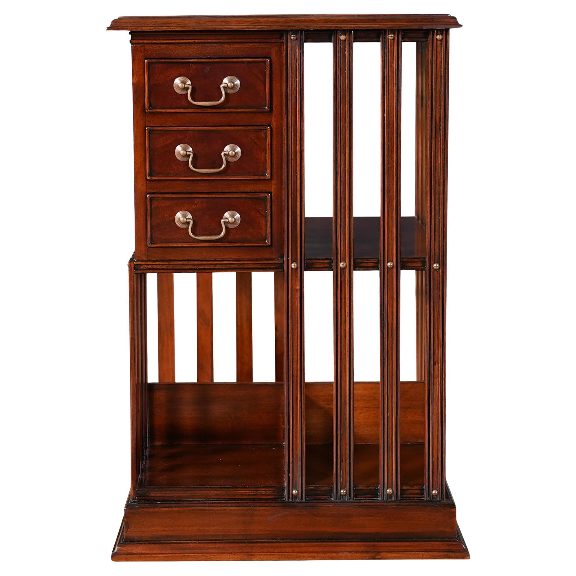Leather Top Revolving Bookcase