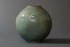 Bronze Vase with Raised Carp Design
