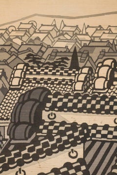 Japanese Two-Panel Screen, City View of Kyoto