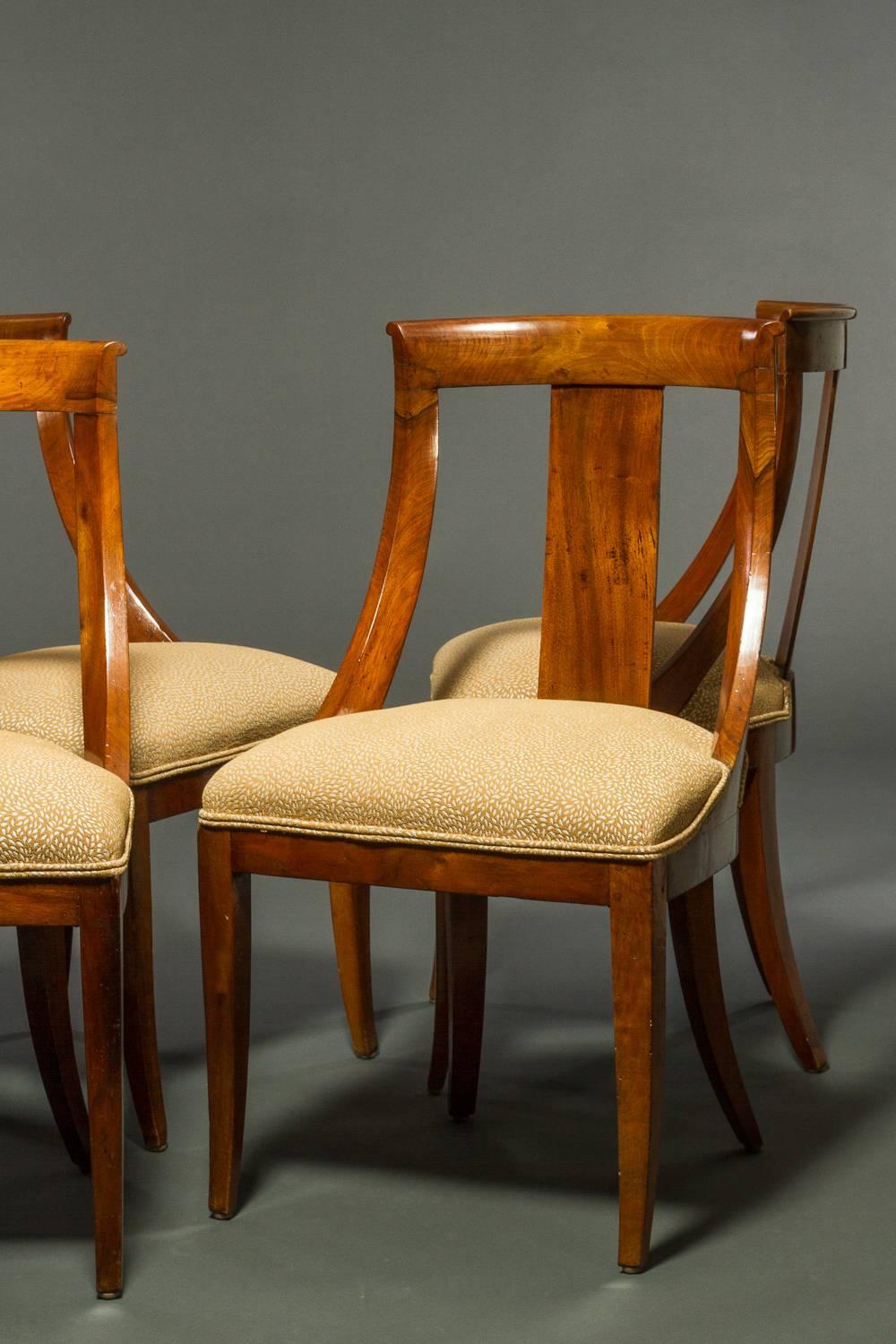 Austrian Set of Four Biedermeier Chairs