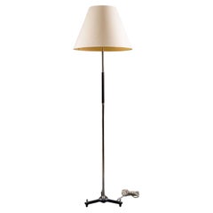 Lampadaire tripode moderne chromé et ébénisé