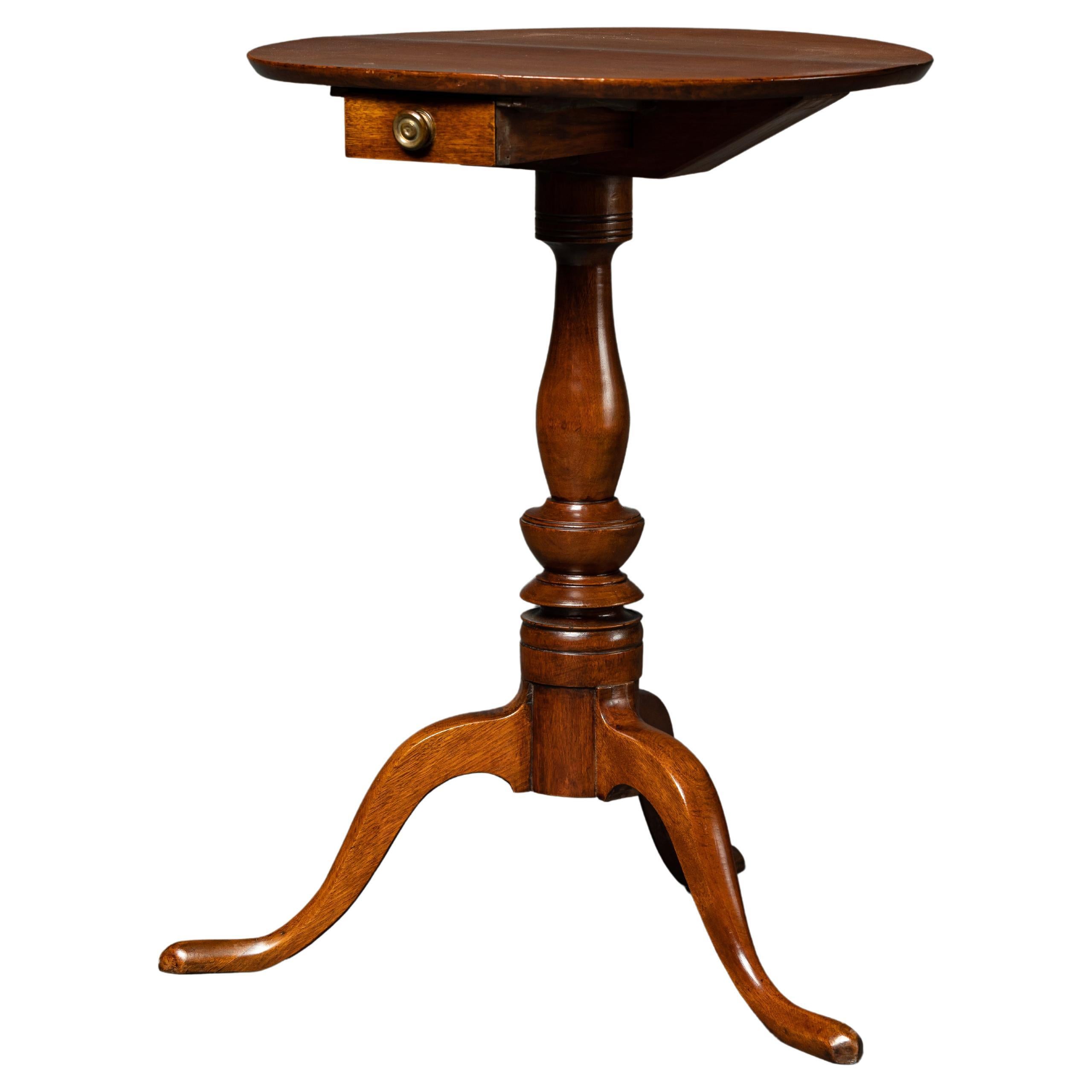 Chippendale Walnut and Mahogany Tripod Table For Sale