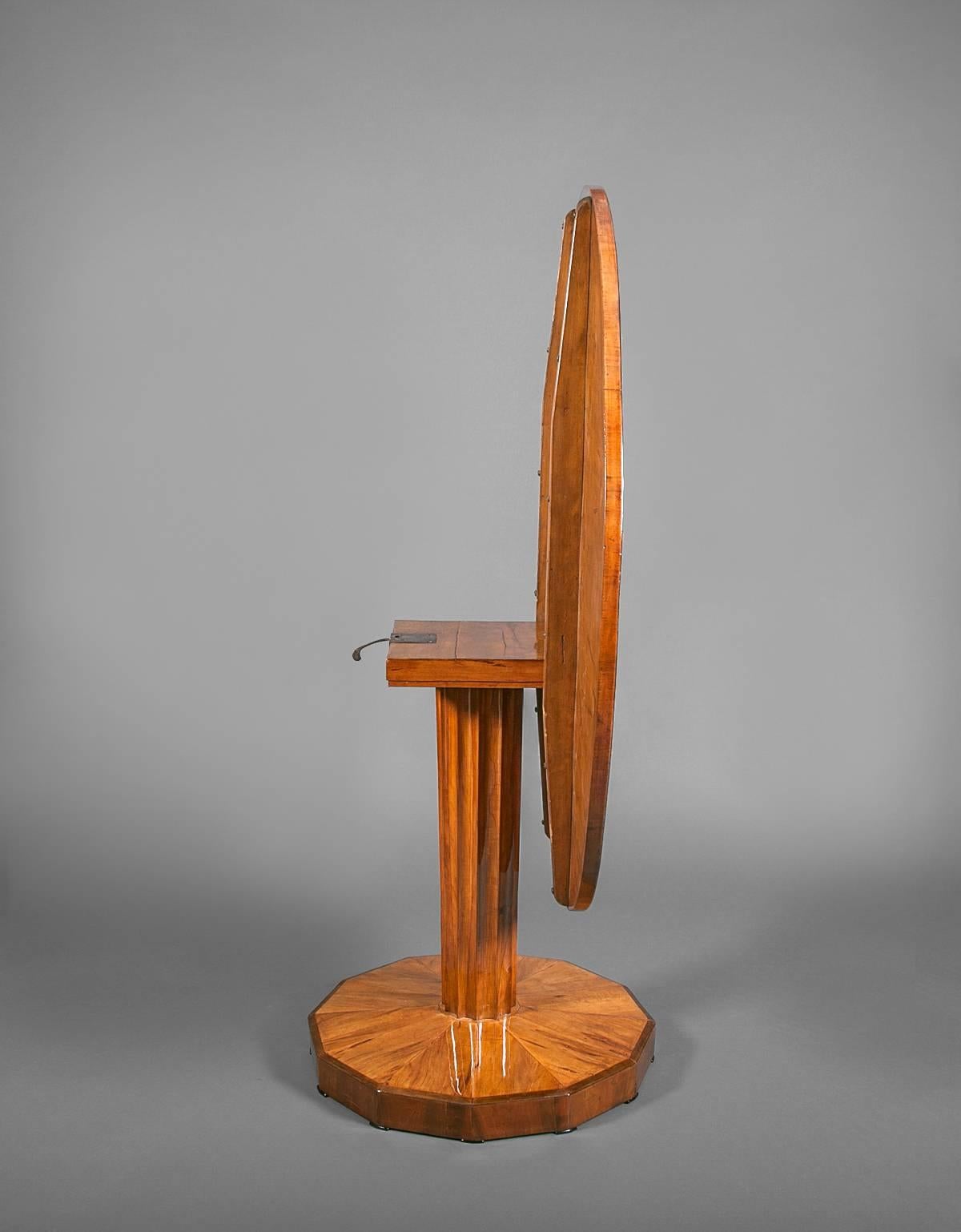 19th Century Biedermeier Walnut Tilt-Top Table