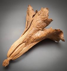 Japanese Large Wood Carving of Bok Choy