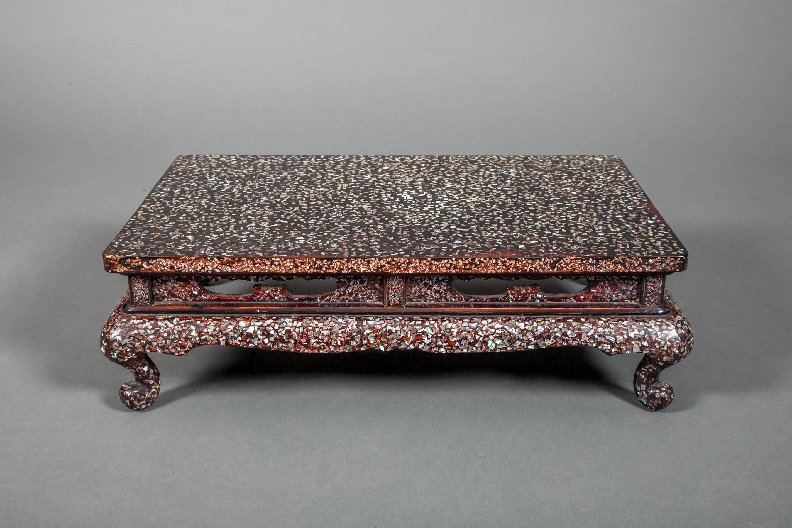 Japanese Lacquered Wood Table 1