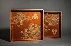 Japanese Stacking Nashiji Lacquer Trays
