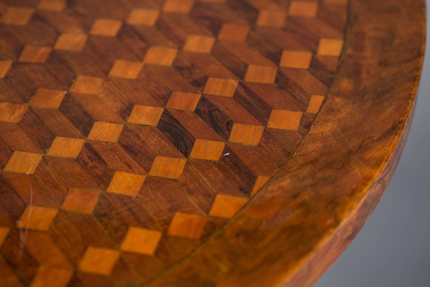 Continental Marquetry Centre Table In Excellent Condition In Hudson, NY