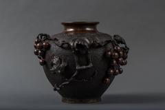 Japanese Bronze Grape Vine Vase