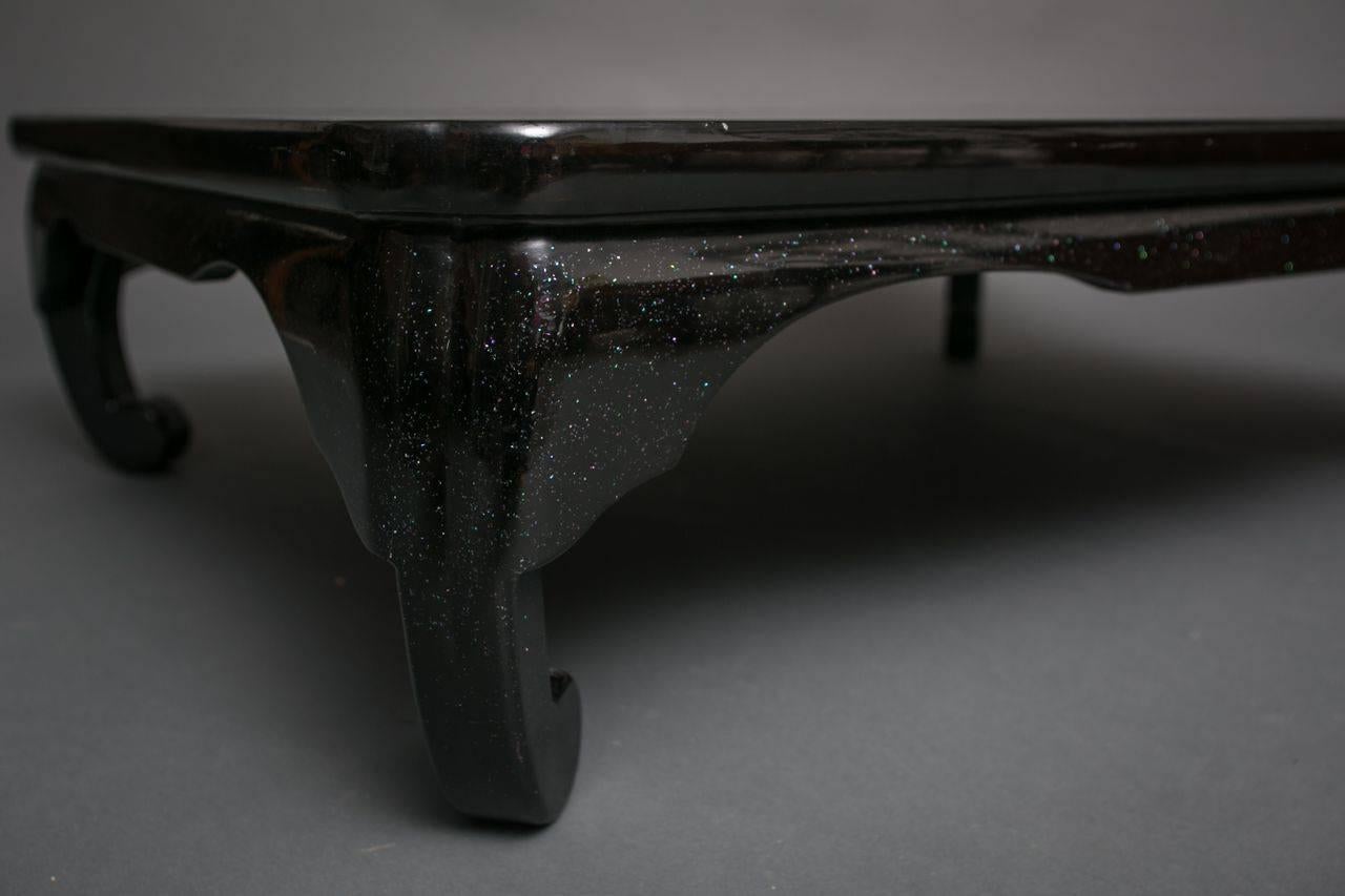 Japanese Black Lacquer Coffee Table In Excellent Condition In Hudson, NY