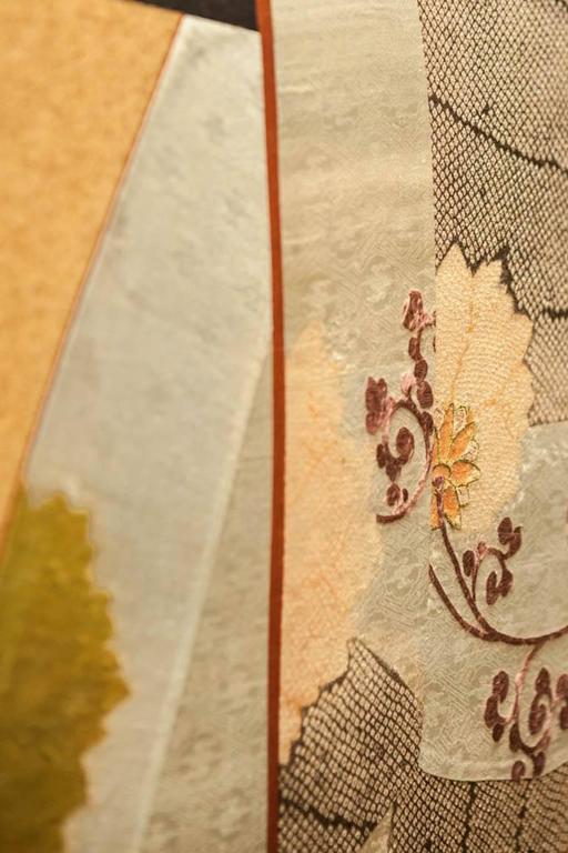 Japanese Screen "Kimono Mounted on Screen" For Sale at 1stdibs