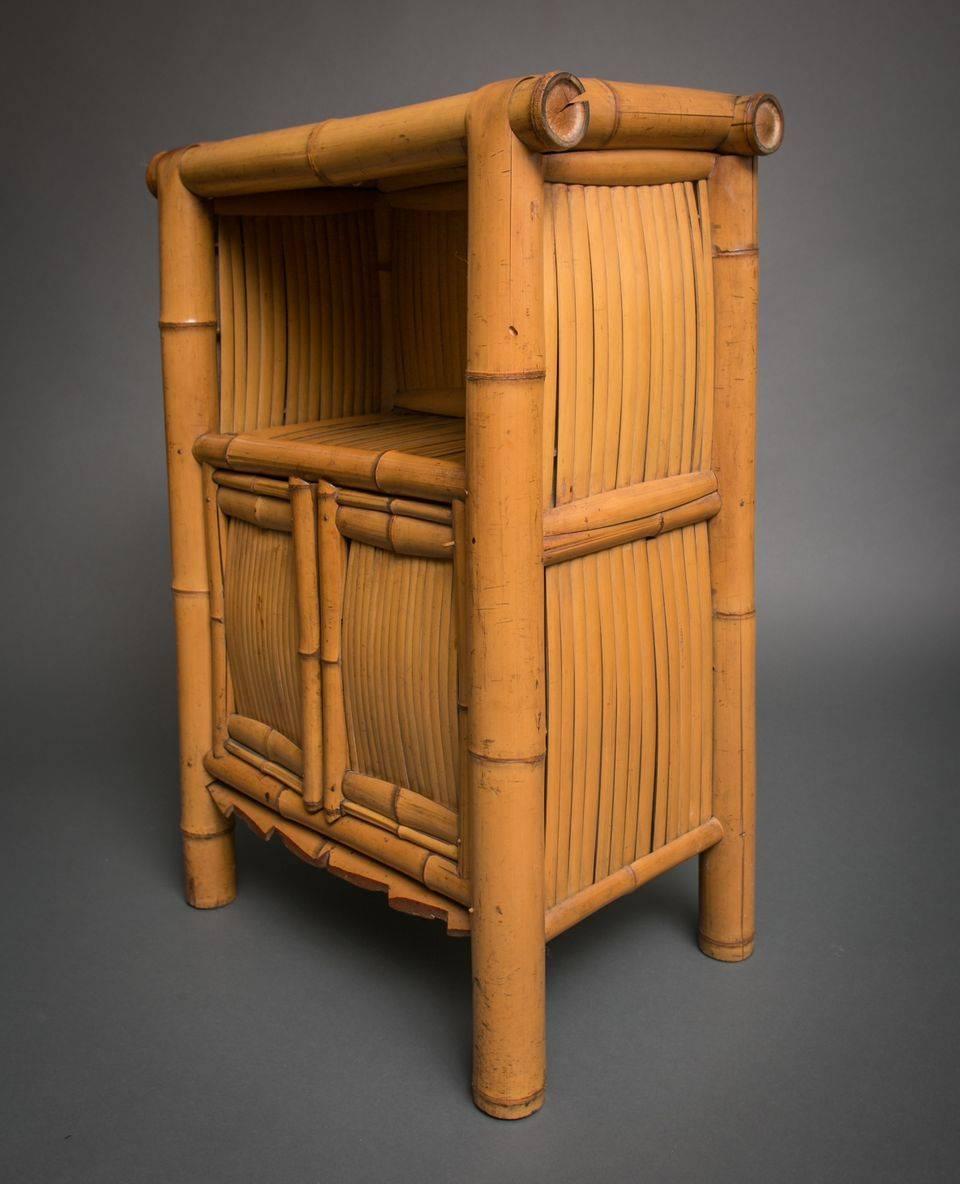 Japanese Rare and Unusual Bamboo Cabinet In Excellent Condition In Hudson, NY