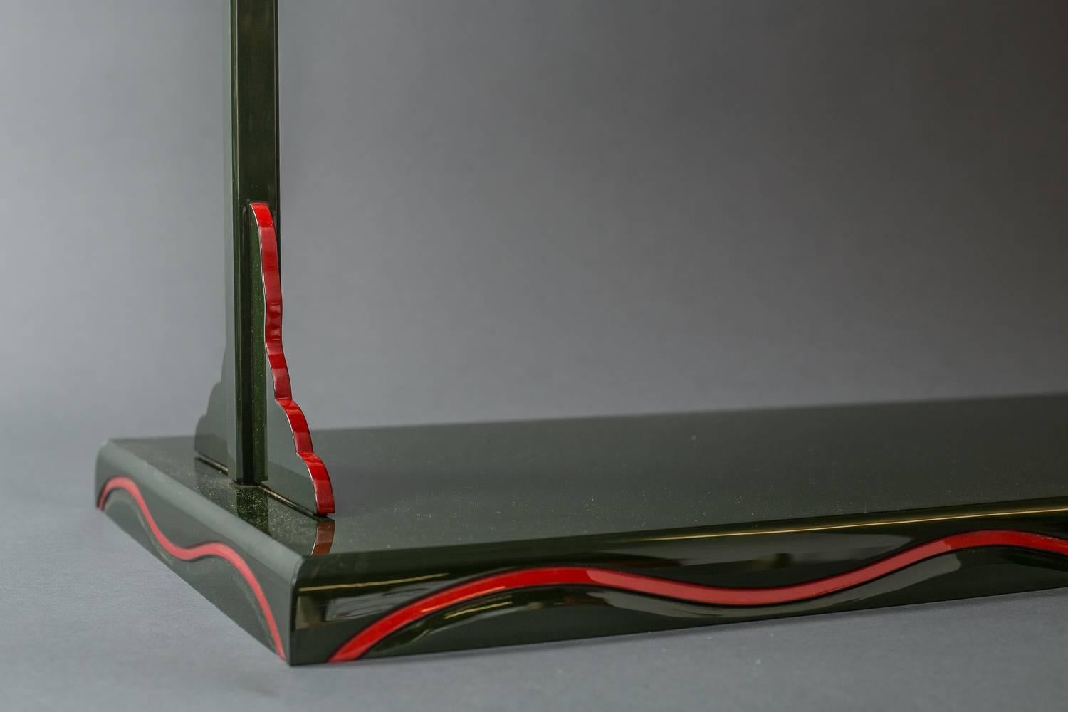 Lacquered Green Lacquer Side Table For Sale
