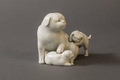 Hirado-Ware Mother and Puppies