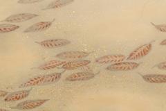 Japanese Two-Panel Screen, Fallen Leaves on Silver with Gold Dust