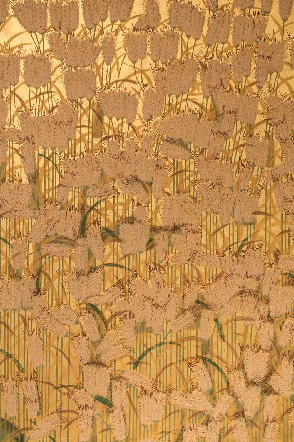 Japanese Six-Panel Screen: Field of Wheat by River's Edge 2