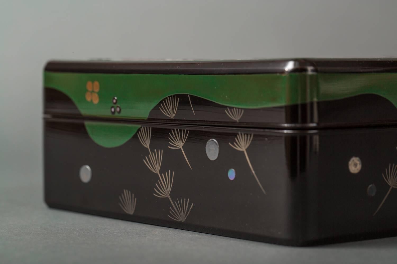 20th Century Japanese Lacquer Writing Box 'Suzuribako' with Frog Design